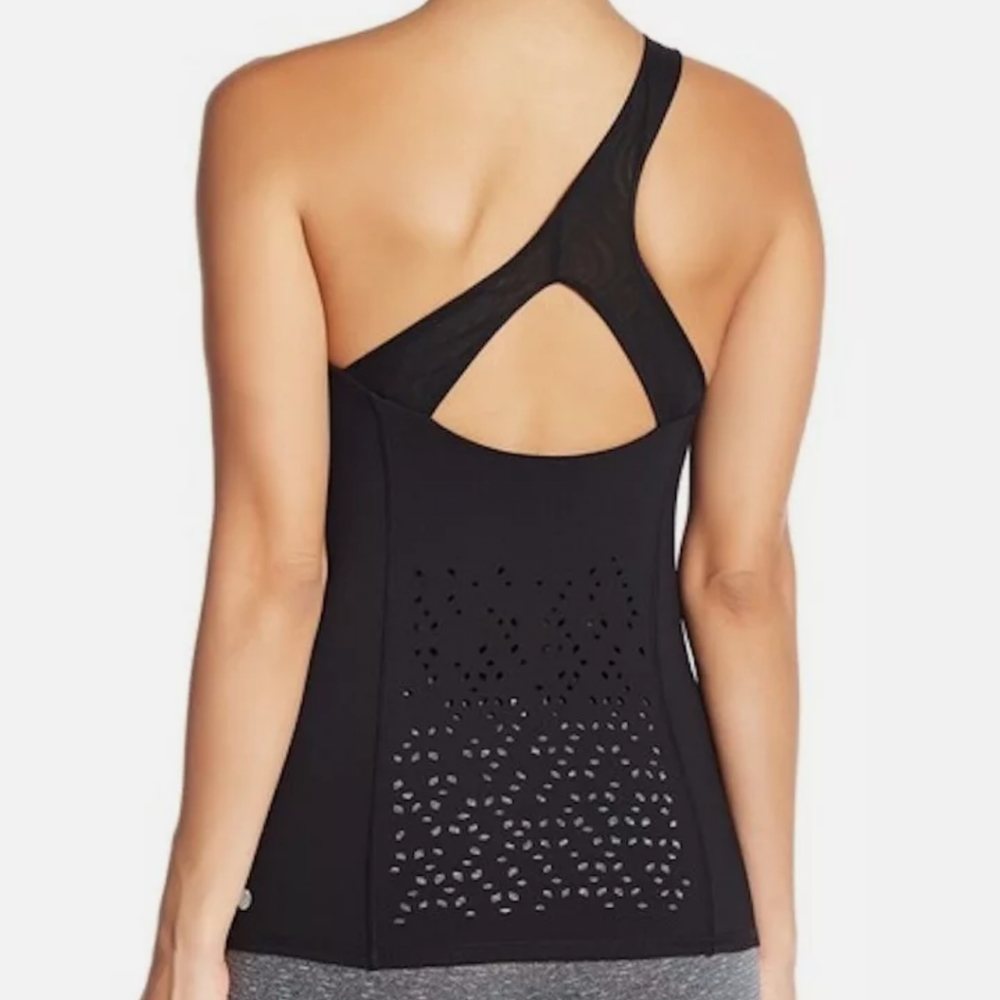 Zella One Shoulder Lazer Cut Tank Top